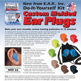 E.A.R. Inc. Do It Yourself Custom Ear Plug Kit (Makes Two Ear Plugs. W/Carry Bag and Detachable Cord)
