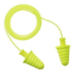 3M E-A-R Military Skull Screws No-Roll Foam Ear Plugs Corded, Bright Yellow - 370-1017 (NRR 32) (Box of 200 Pairs)