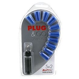 Alpine Plug and Go UF Foam Earplugs (5 Pairs w/Keychain Fob Case)