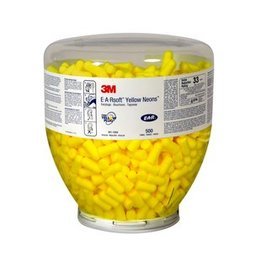 3M E-A-R 391-1004 EarSoft Yellow Neons Dispenser Refill (NRR 33) (Case of 4 Bottle Each With 500 Pairs)