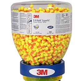 3M E-A-R 391-1254 EarSoft SuperFit UF Foam Earplugs (NRR 33) (Case of 4 Dispenser Bottles, each with 500 Unwrapped Pairs)