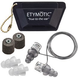 Etymotic ER-20XS-MS-C Compact Motorsports High-Definition Earplugs (NRR 13) (One Pair + 3 Sets Assorted Tips, Neck Cord, and Case)