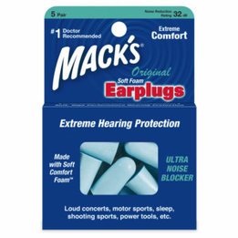 Mack's Original Soft Foam Ear Plugs (NRR 32) (5 Pairs w/ Carry Case)