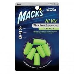 Mack's Shooters Hi Viz Soft Foam Ear Plugs (NRR 32) (3 Pairs)