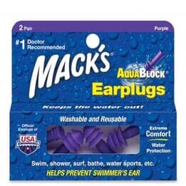 Mack's AquaBlock Reusable Swimming Ear Plugs (2 Pairs)