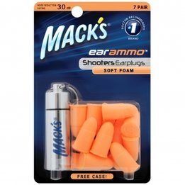 Mack's Shooters EarAmmo Foam Ear Plugs (NRR 30) (7 Pairs w/ Carry Case)