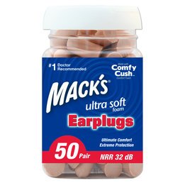 Mack's Ultra Soft Foam Ear Plugs (NRR 32) (Bottle of 50 pairs)