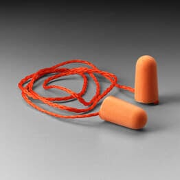 3M 1110 UF Foam Ear Plugs Corded (NRR 29) (Box of 100 Pairs)
