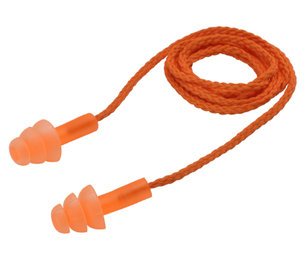 Elvex EP311OR TriSonic Reusable Ear Plugs Corded (NRR 25)
