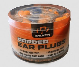 Walker GSM Corded Disposable Foam Ear Plugs (NRR 32) (Jar of 50 Corded Pairs)
