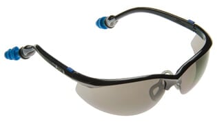 Plugs Safety Glasses with Gray Lens and PermaPlug Ear Plugs (NRR 27)