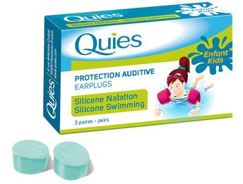 Quies Child Size Moldable Silicone Ear Plugs for Swimmers (3 Pairs)