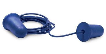Elvex Blue UF Foam Ear Plugs Corded (NRR 32) (Box of 100 Pairs)