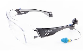 ReadyMax SoundShield Fit Over Style Safety Glasses with Ear Plugs - PermaPlug™ (NRR 27)