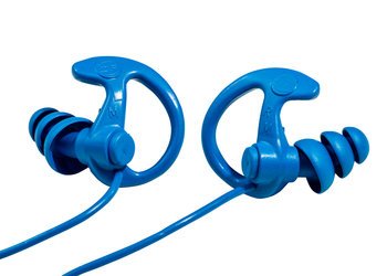 SureFire EarPro Sonic Defenders® Cobalt Max EP9 Full Block Metal Detectable Reusable Ear Plugs (NRR 26) (One Pair w/Carry Case & Lanyard)