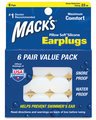 Mack's Pillow Soft White Silicone Moldable Earplugs (NRR 22) (Pack of 6 Pairs)